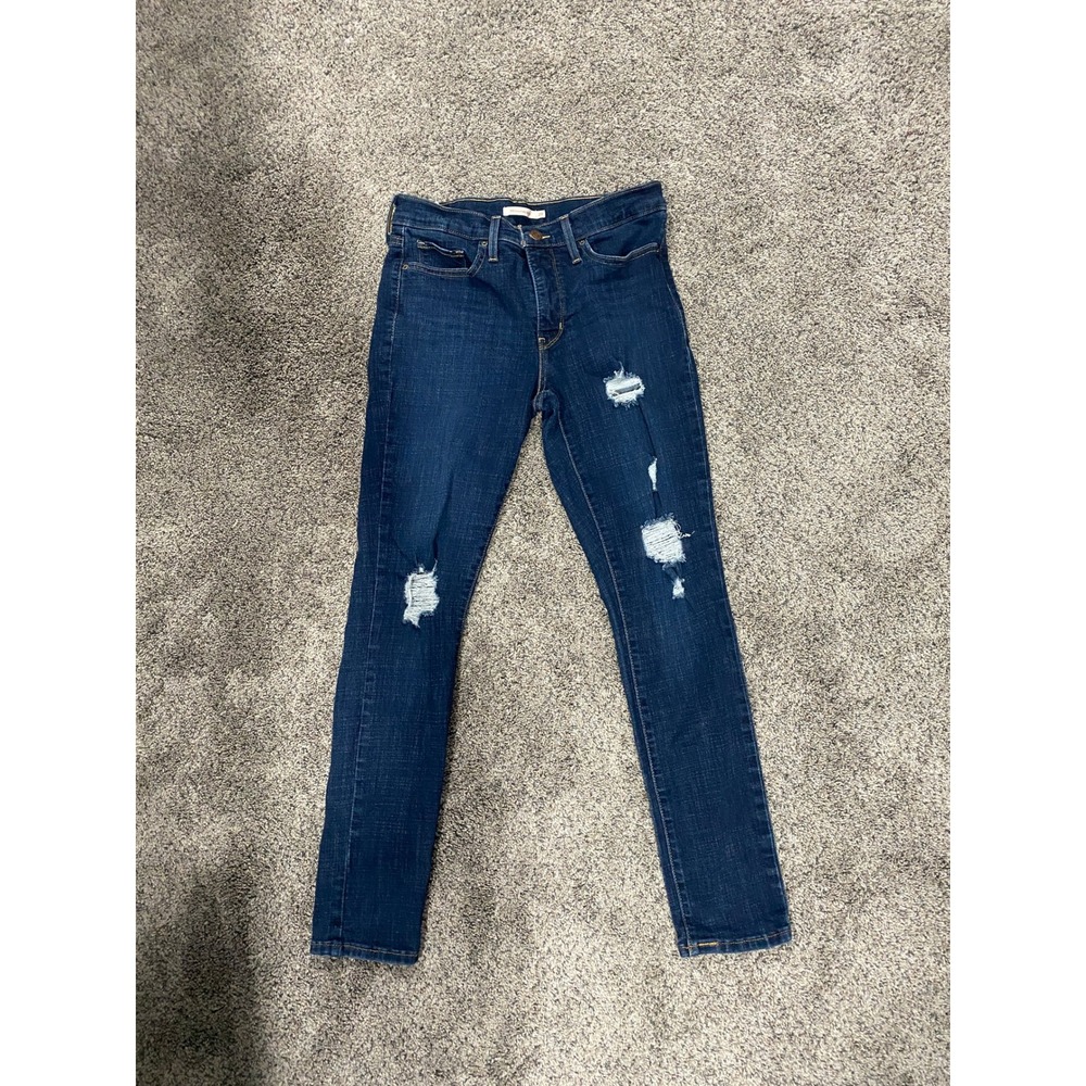 Levi's 311 Shaping Skinny Distressed Dark Wash Denim Jeans 29